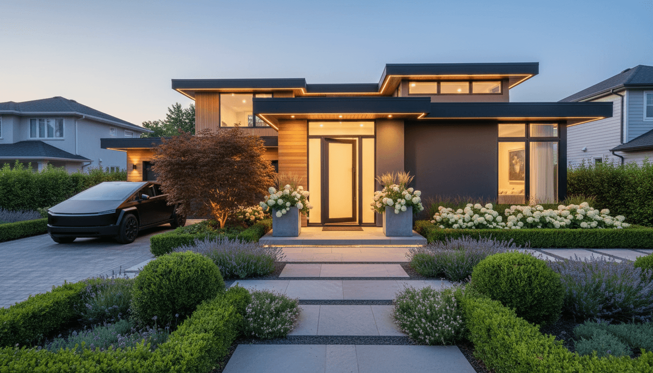 Bright new construction home exterior at 588 Maple Avenue in Saddle Brook with modern design and professional landscaping